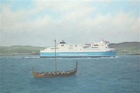 Replica Viking Longship in Lerwick Harbour